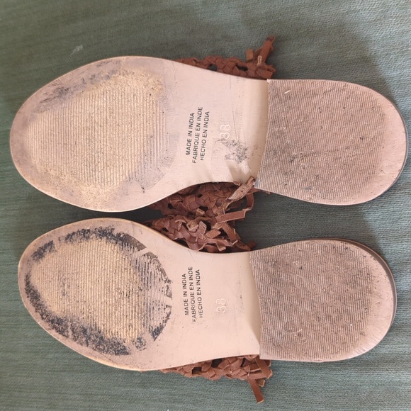 Free People Mirage Woven Leather Mules Brown - Picture 6 of 7